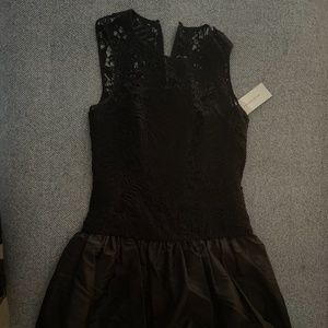 Rebecca Taylor Lace and Taffeta Party Black Party Dress NWT